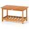 Outdoor 2-Tier Side Table in Acacia Wood with Slatted Top and Storage